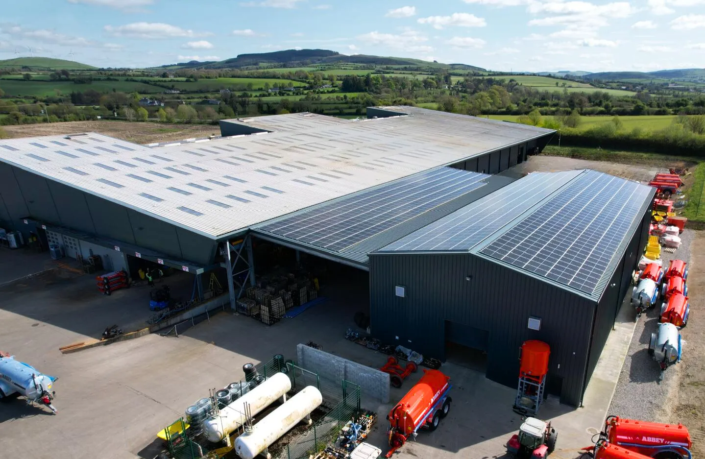 Abbey Machinery Factory Solar Panels Generating Solar Energy Clean energy Green