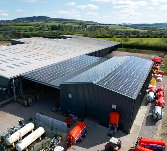 Abbey Machinery Factory Solar Panels Generating Solar Energy Clean energy Green