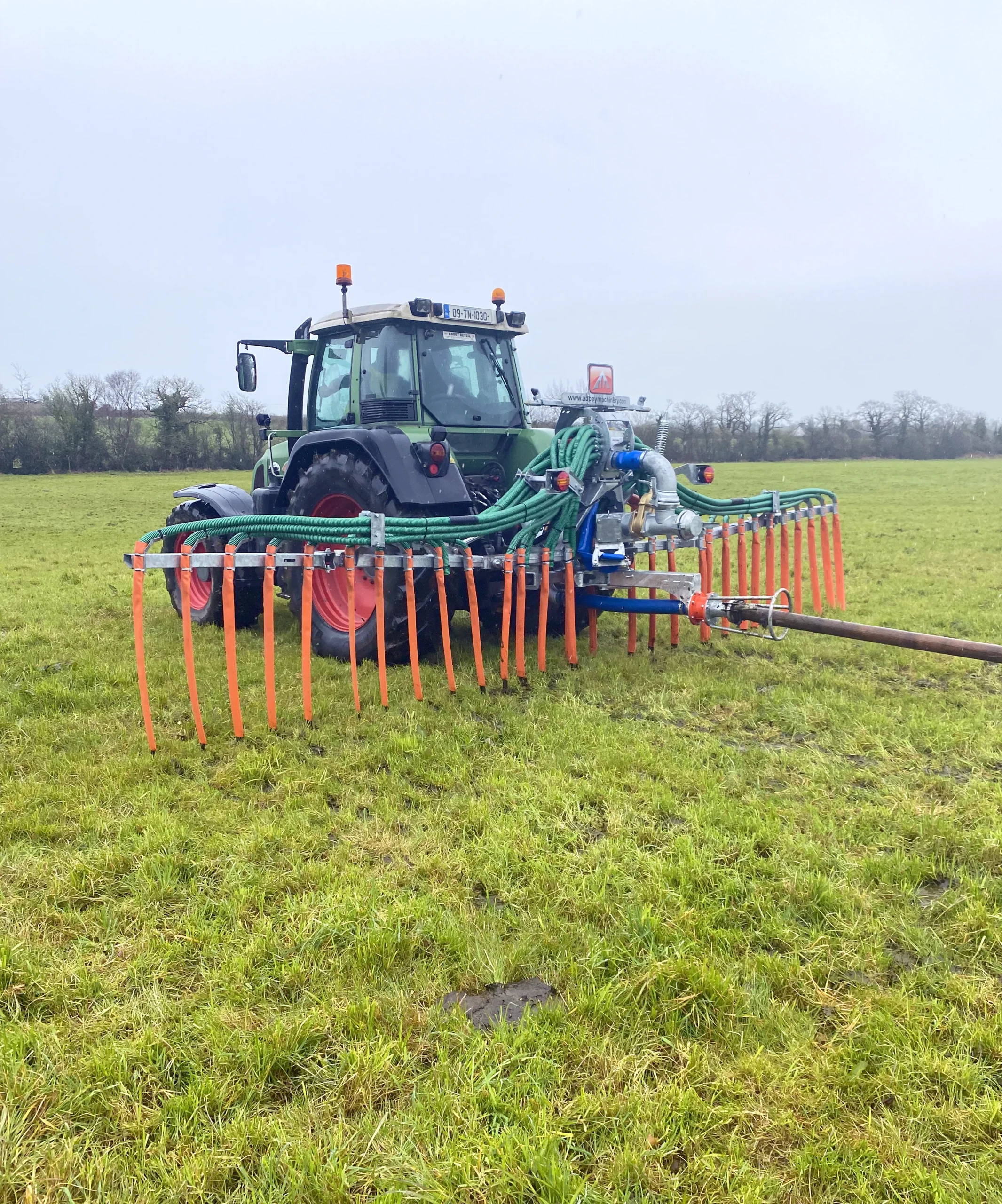 Abbey Machinery Band Spreader working in field