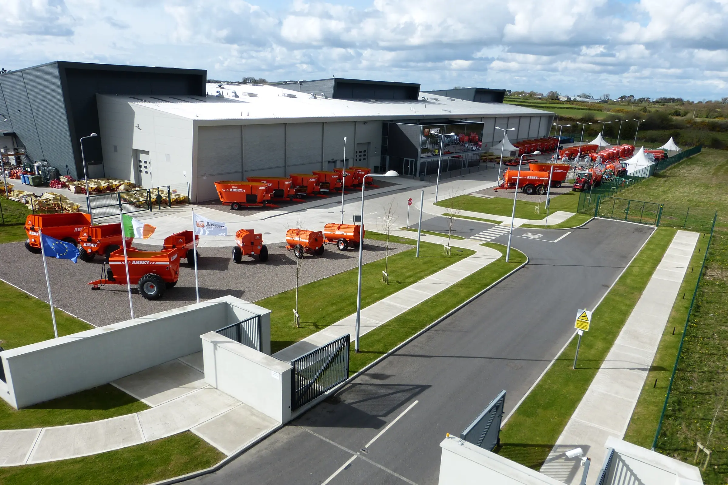 Aerial view of Abbey Machinery factory in Toomevara