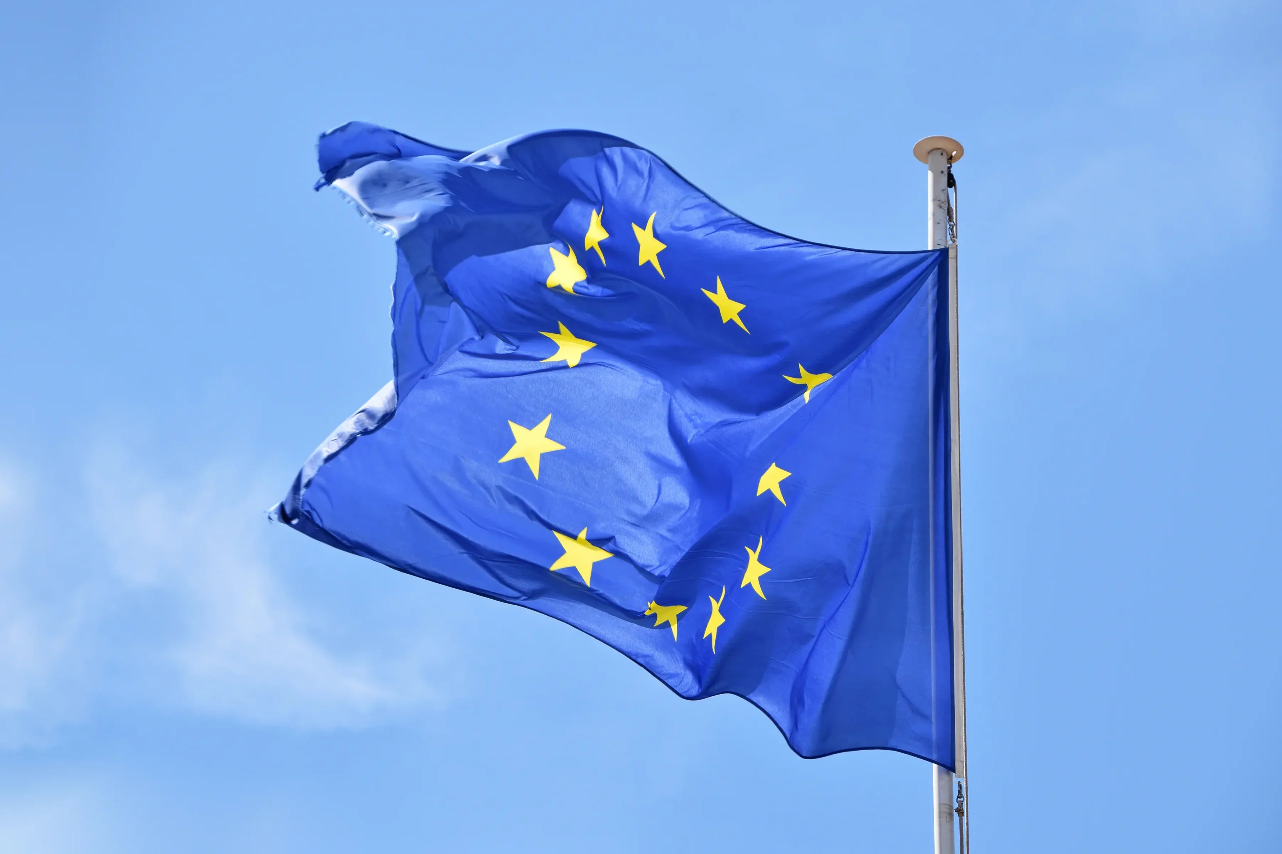 EU Flag blowing in the wind