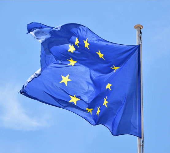 EU Flag blowing in the wind