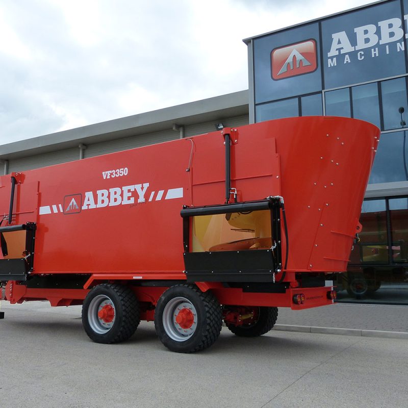 Abbey Machinery Tri-Auger Diet Feeder VF3350 outside factory